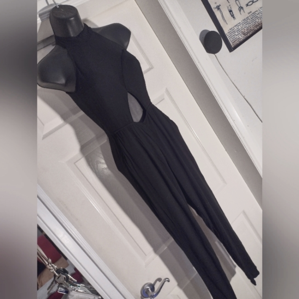 Nasty Gal Black Cocktail Jumpsuit, XS